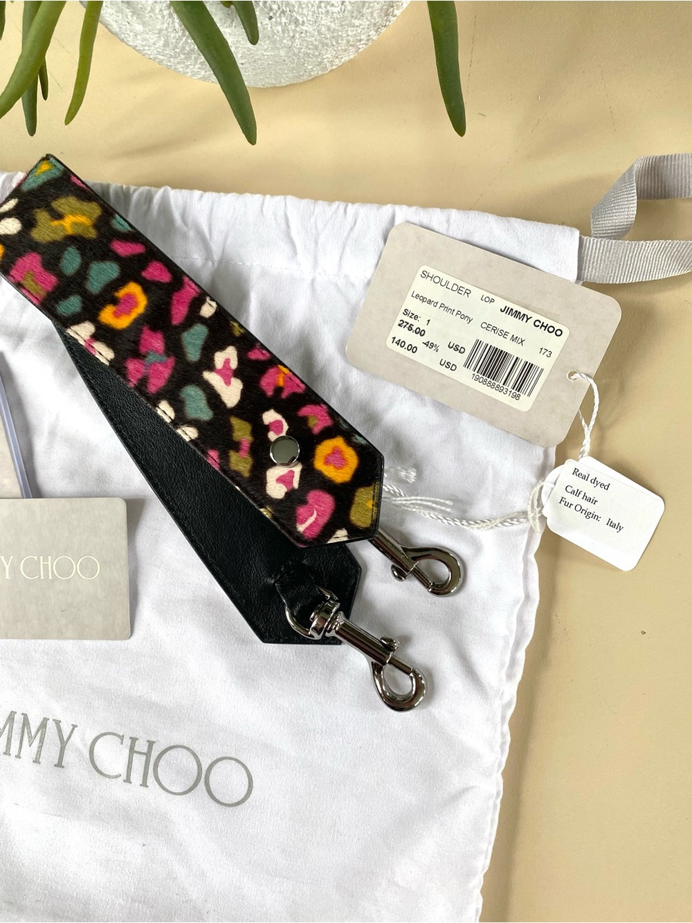 JIMMY CHOO - Colorful Leopard Print Pony Bag Shoulder Strap - Picture 4 of 15